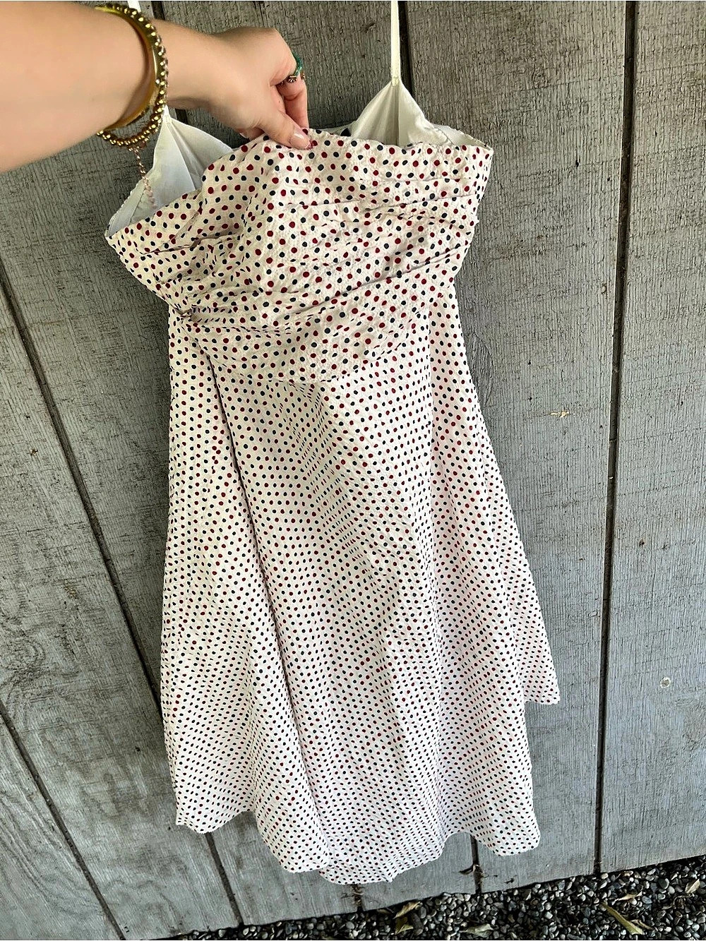 J.Crew Polka Dot Maxi Dress in White & Red NWT